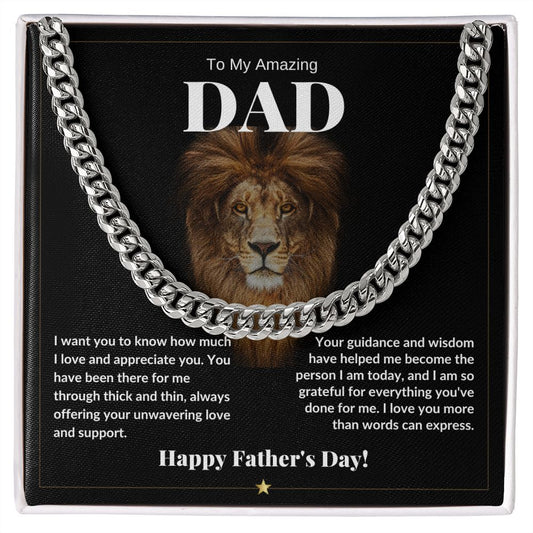 To My Father I Father's Day Gift I Cuban Link Chain (OREO + LUX BOX + Length Extension)