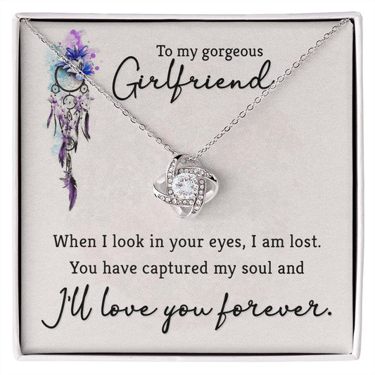To My Girlfriend I Forever Love Necklace With On Demand Message Card
