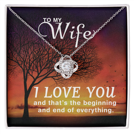 To My Wife I Love Knot Necklace (Yellow & White Gold Variants)