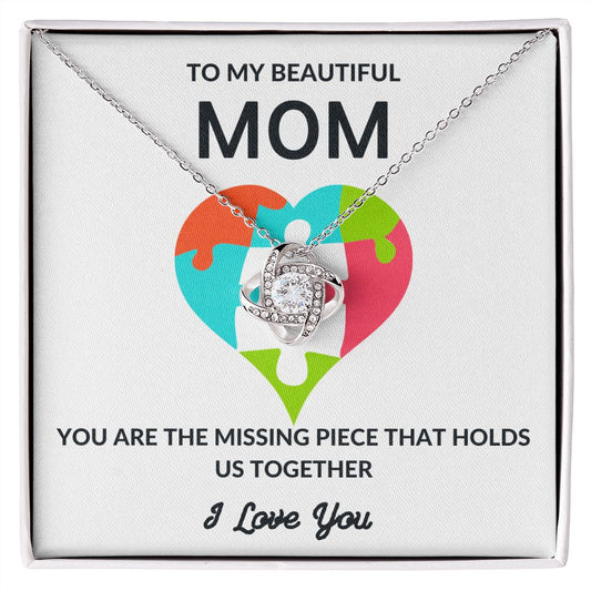 To My MOM I Mother's Day Gift I Love Knot Necklace (Yellow & White Gold Variants)