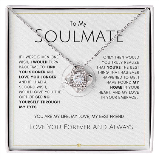 To My Soulmate I Love Knot Necklace (Yellow & White Gold Variants)