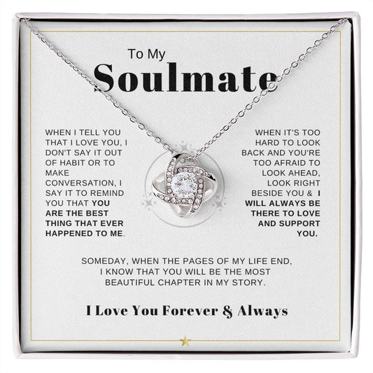 To My Soulmate I Love Knot Necklace (Yellow & White Gold Variants)