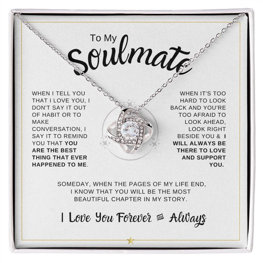 To My SoulmateI Love Knot Necklace (Yellow & White Gold Variants)