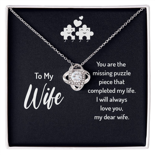 To My WIfe I Love Knot Necklace (Yellow & White Gold Variants)