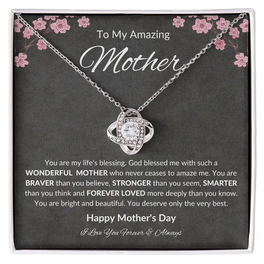 To My MOM I Mother's Day Gift I Love Knot Necklace (Yellow & White Gold Variants)