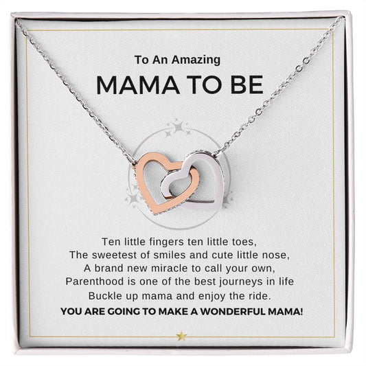 To Expecting Mom I Mother's Day Gift I Interlocking Hearts Necklace (Yellow & White Gold Variants)