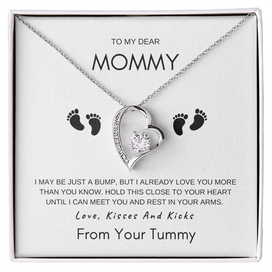 To Expecting MoM I Mother's Day Gift I To My Mom I Forever Love Necklace Card With On Demand Message Card