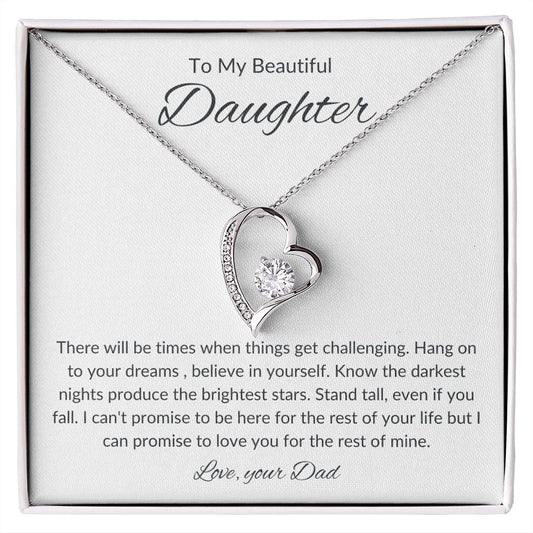 To My Daughter From DAD I Forever Love Necklace With On Demand Message Card