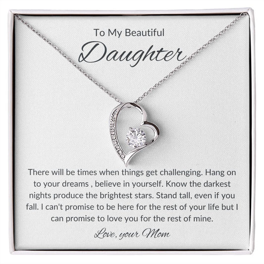 To My Daughter From MOM I Forever Love Necklace With On Demand Message Card