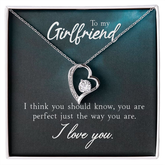 To My Girlfriend I Forever Love Necklace With On Demand Message Card