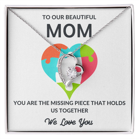 TO MY MOM I MOTHERS DAY GIFT I Forever Love Necklace With On Demand Message Card